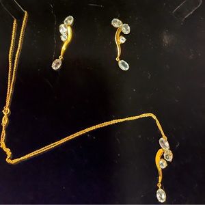 Blue topaz and 18K gold set